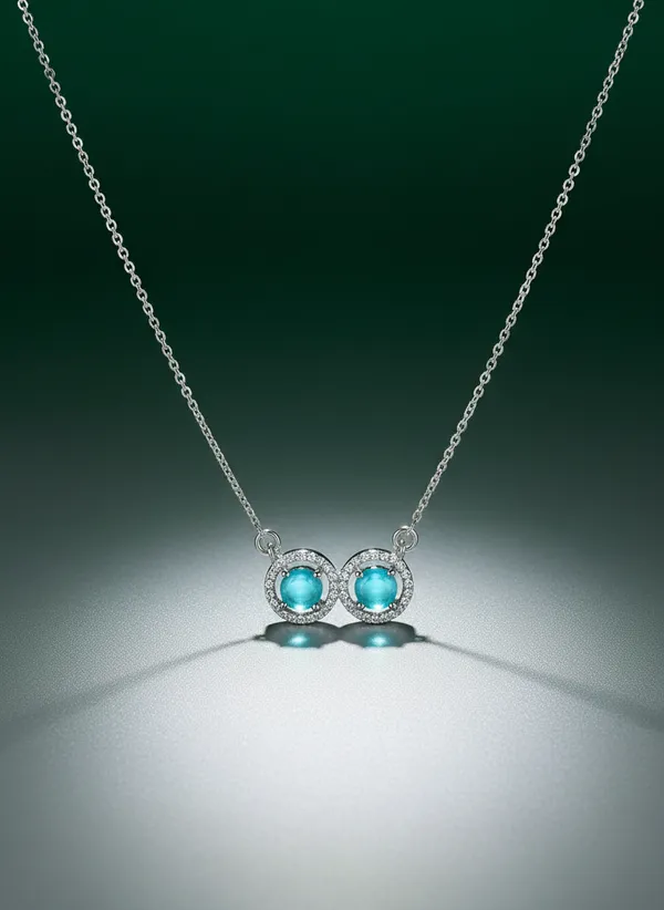 Double_Turquoise_Pendant_Necklace_With_Crystal_Halo_925_Sterling_Silver